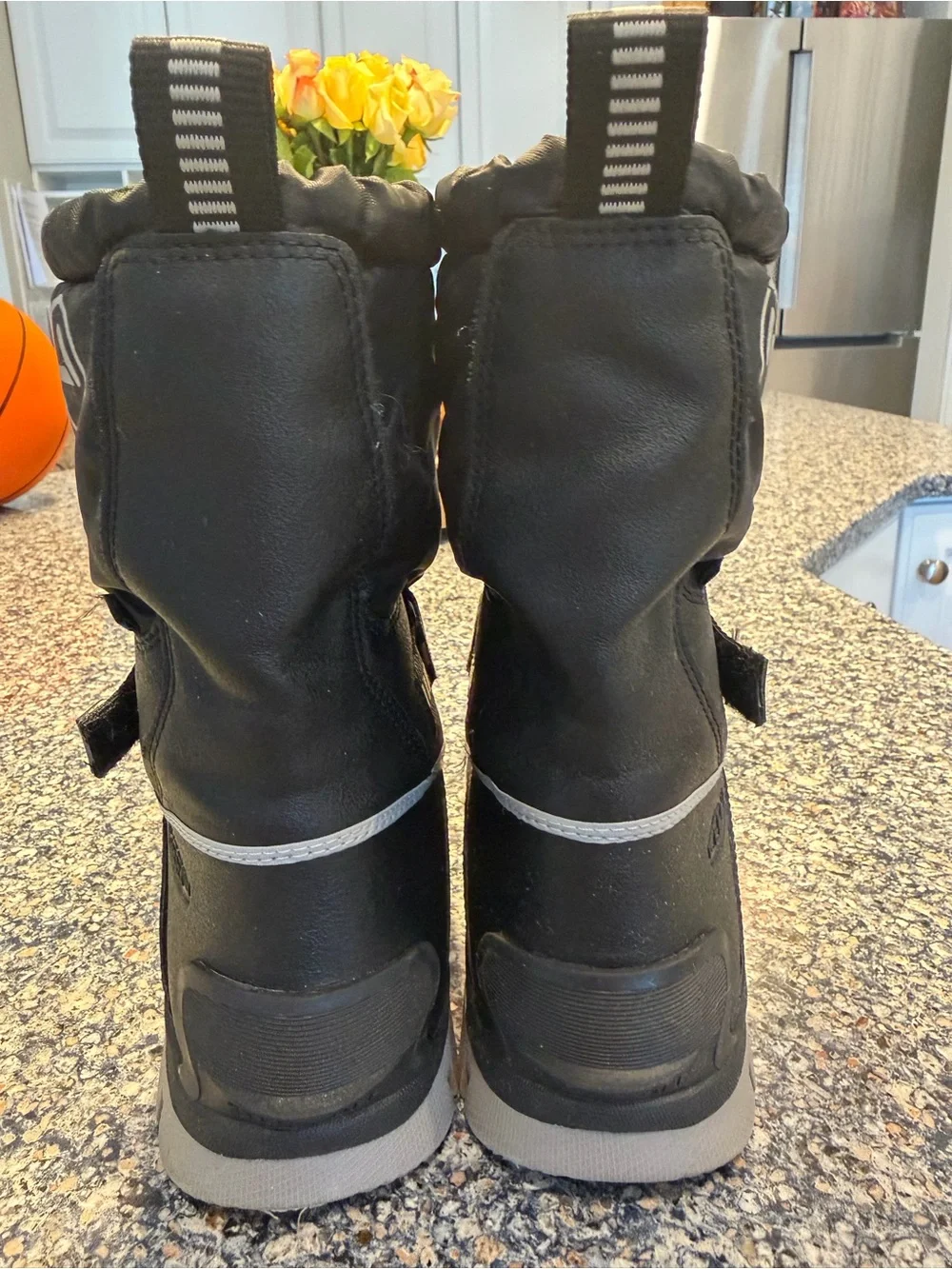 Keen Black Kids Winter Boots with Gray Soles